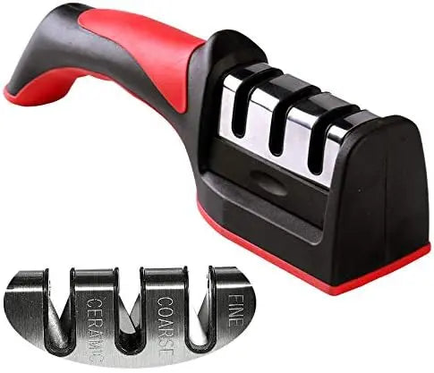 Multifunctional 3-Stage Stainless Steel Knife & Scissor Sharpener